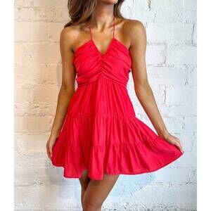 NEW DAY + MOON izzy halter mini dress in red